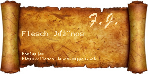 Flesch János névjegykártya
